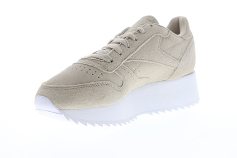 Reebok Classic Leather Double DV3629 Womens Gray Suede Lace Up Sneakers Shoes 