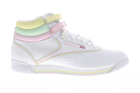 Reebok Freestyle HI DV3781 Womens White Leather Lace Up High Top Sneakers Shoes