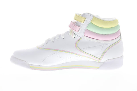 Reebok Freestyle HI DV3781 Womens White Leather Lace Up High Top Sneakers Shoes