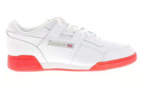 Reebok Workout Plus MU DV4283 Mens White Leather Low Top Sneakers Shoes