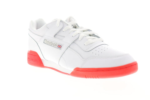 Reebok Workout Plus MU DV4283 Mens White Leather Low Top Sneakers Shoes