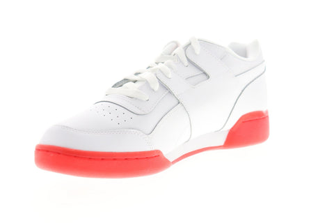 Reebok Workout Plus MU DV4283 Mens White Leather Low Top Sneakers Shoes