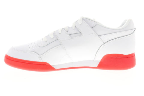 Reebok Workout Plus MU DV4283 Mens White Leather Low Top Sneakers Shoes