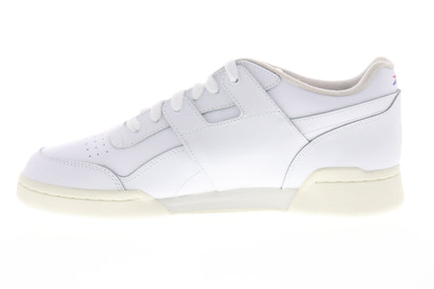 Reebok Workout Plus MU DV4632 Mens White Leather Low Top Sneakers Shoes