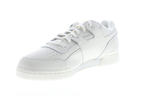 Reebok Workout Plus 3AM ATL LVRN Mens White Leather Low Top Sneakers Shoes