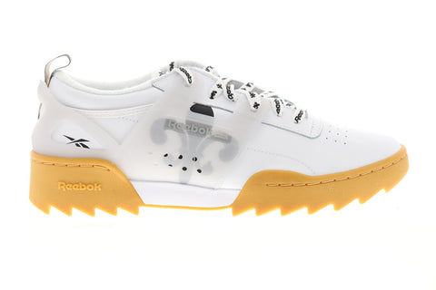 Reebok Workout Adv Ripple 3Am NOLA Mens White Leather Low Top Sneakers Shoes