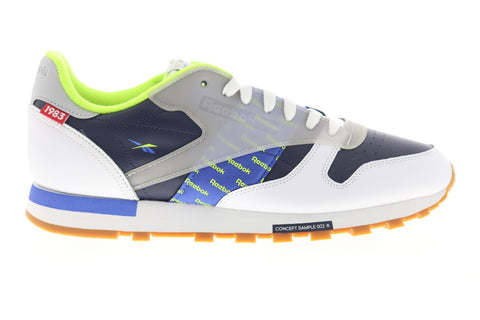 Reebok Classic Leather ATI DV5241 Mens Blue Leather Low Top Sneakers Shoes