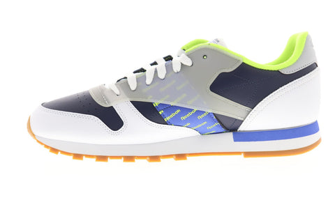 Reebok Classic Leather ATI DV5241 Mens Blue Leather Low Top Sneakers Shoes