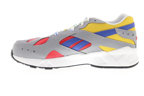 Reebok Aztrek DV5380 Mens Gray Leather Lace Up Low Top Sneakers Shoes 