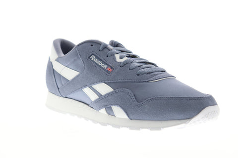 Reebok Classic Nylon Mens Blue Suede & Nylon Low Top Sneakers Shoes