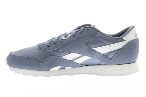 Reebok Classic Nylon Mens Blue Suede & Nylon Low Top Sneakers Shoes