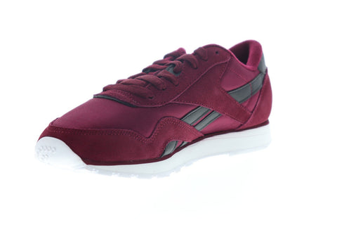Reebok Classic Nylon DV6595 Mens Red Suede Lace Up Low Top Sneakers Shoes