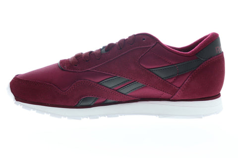 Reebok Classic Nylon DV6595 Mens Red Suede Lace Up Low Top Sneakers Shoes
