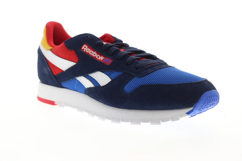 Reebok Classics Leather MU DV7129 Mens Blue Suede Low Top Sneakers Shoes