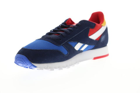 Reebok Classics Leather MU DV7129 Mens Blue Suede Low Top Sneakers Shoes