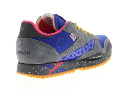 Reebok Classic Leather Ripple MU Mens Blue Suede Low Top Sneakers Shoes