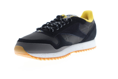 Reebok Classic Leather Ripple MU DV7191 Mens Black Nylon Low Top Sneakers Shoes