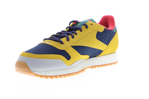 Reebok Classic Leather Ripple Altered Mens Yellow Low Top Sneakers Shoes