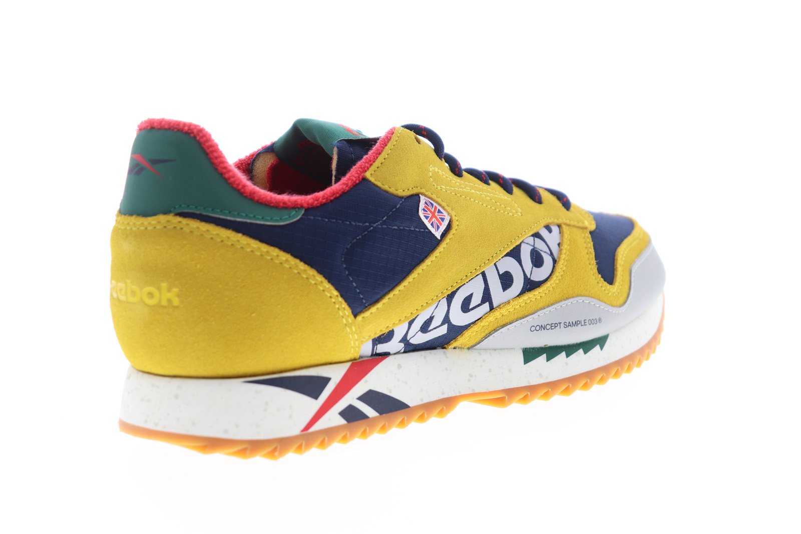 hule sikkerhed på vegne af Reebok Classic Leather Ripple Altered Mens Yellow Suede Lifestyle Snea -  Ruze Shoes
