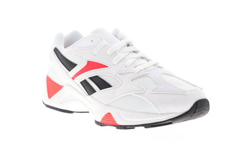 Reebok Aztrek 96 Mens White Mesh Low Top Lace Up Sneakers Shoes