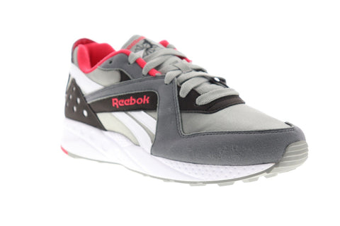 Reebok Pyro Mens Gray Suede & Nylon Low Top Lace Up Sneakers Shoes