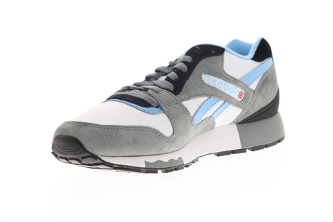 Reebok Gl 6000 OG DV7362 Mens Gray White Suede Canvas Low Top Sneakers Shoes