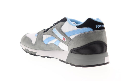 Reebok Gl 6000 OG DV7362 Mens Gray White Suede Canvas Low Top Sneakers Shoes