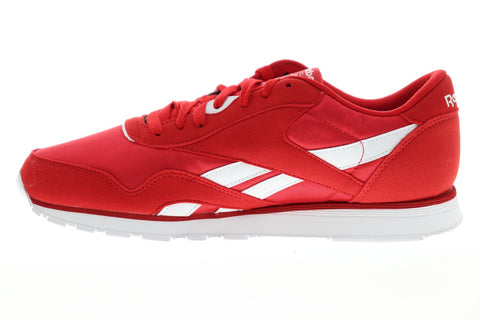 Reebok Classic Nylon DV8297 Mens Red Suede & Nylon Low Top Sneakers Shoes
