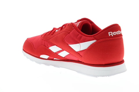 Reebok Classic Nylon DV8297 Mens Red Suede & Nylon Low Top Sneakers Shoes