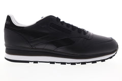 Reebok Classic Leather MU DV8623 Mens Black Leather Low Top Sneakers Shoes