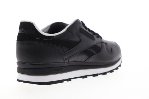 Reebok Classic Leather MU DV8623 Mens Black Leather Low Top Sneakers Shoes