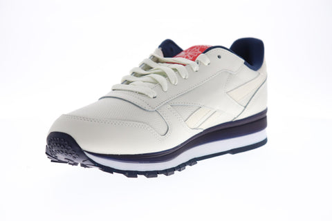 Reebok Classic Leather MU DV8626 Mens Beige Leather Low Top Sneakers Shoes