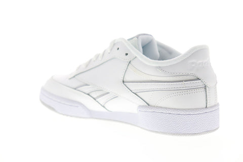 Reebok Club C Revenge Mu Mens White Leather Low Top Lace Up Sneakers Shoes