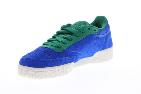 Reebok Club C 85 Pleasures DV9908 Mens Blue Suede Low Top Sneakers Shoes