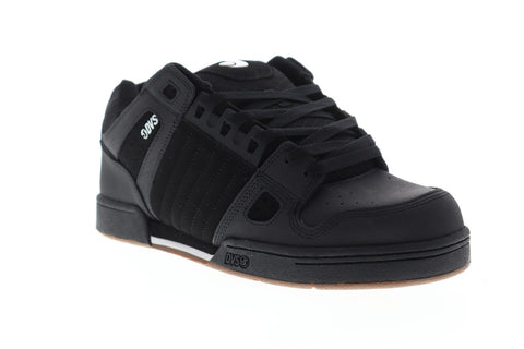 DVS Celsius Mens Black Leather Athletic Lace Up Skate Shoes