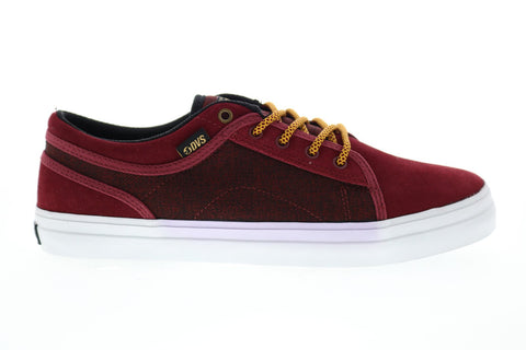 DVS Aversa + Mens Red Suede Low Top Lace Up Skate Sneakers Shoes