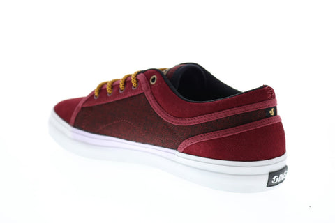 DVS Aversa + Mens Red Suede Low Top Lace Up Skate Sneakers Shoes