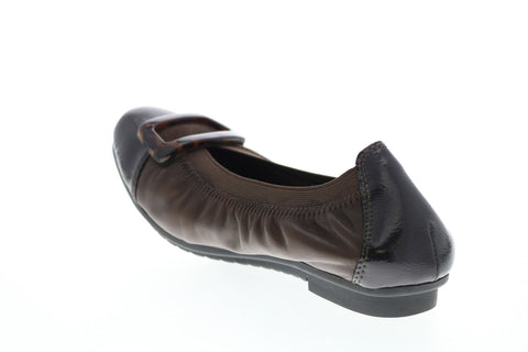 Earth Inc. Eclipse Womens Brown Leather Slip On Ballet Flats Shoes