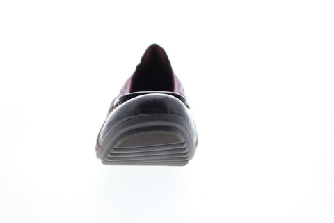 Earth Inc. Eclipse Womens Burgundy Leather Slip On Ballet Flats Shoes