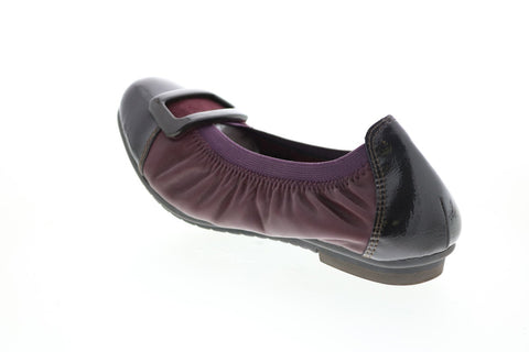 Earth Inc. Eclipse Womens Burgundy Leather Slip On Ballet Flats Shoes