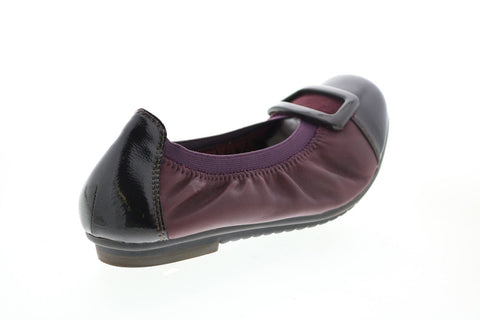 Earth Inc. Eclipse Womens Burgundy Leather Slip On Ballet Flats Shoes