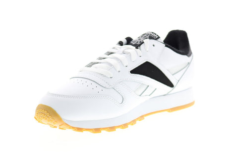 Reebok Classic Leather Mark EF7850 Mens White Lace Up Lifestyle Sneakers Shoes