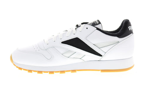 Reebok Classic Leather Mark EF7850 Mens White Lace Up Lifestyle Sneakers Shoes