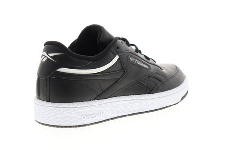 Reebok Club C Revenge EG4297 Mens Black Leather Lace Up Low Top Sneakers Shoes