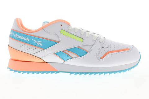 Reebok Classic Leather Ripple MU Mens White Leather Low Top Sneakers Shoes