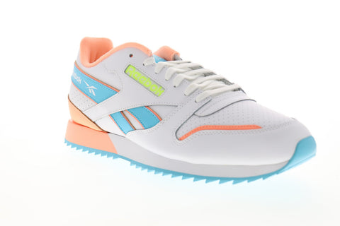 Reebok Classic Leather Ripple MU Mens White Leather Low Top Sneakers Shoes