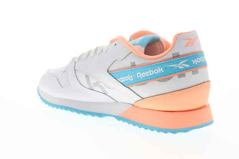 Reebok Classic Leather Ripple MU Mens White Leather Low Top Sneakers Shoes