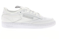 Reebok Club C 85 MU EG5258 Womens White Leather Lace Up Sneakers Shoes 