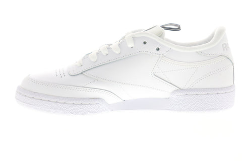 Reebok Club C 85 MU EG5258 Womens White Leather Lace Up Sneakers Shoes 