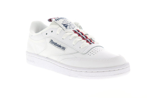 Reebok Club C 85 MU EG5264 Womens White Leather Lace Up Sneakers Shoes 